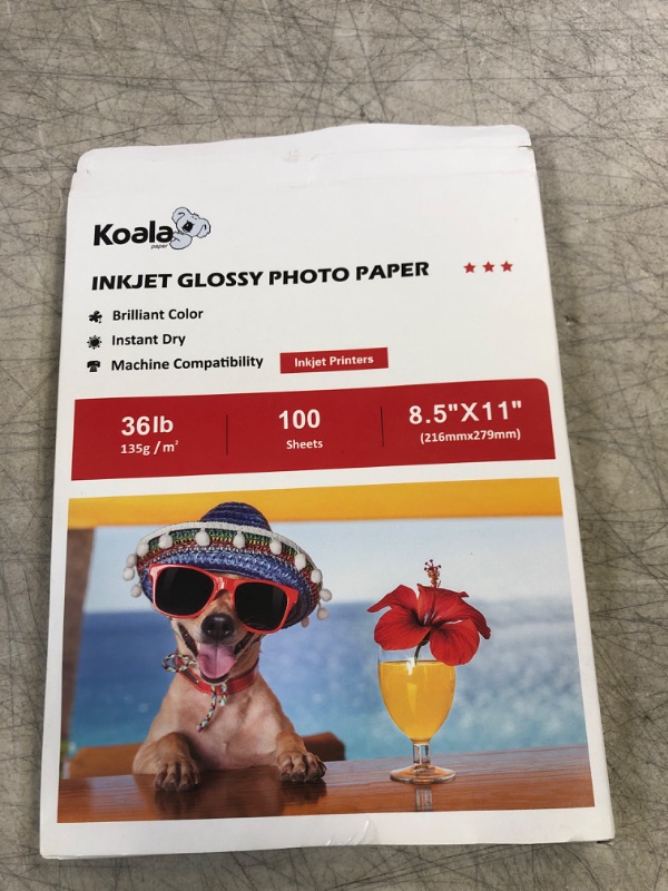 Photo 2 of Koala Thin Inkjet Printer Paper for DIY Chip Bag and Print Brochure Flyer 8.5x11 Inches Glossy 100 Sheets 36Lb