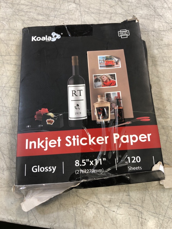 Photo 2 of Koala Printable Glossy Sticker Label Paper 120 Sheets 8.5x11 Inches Full Sheet for Inkjet Printer