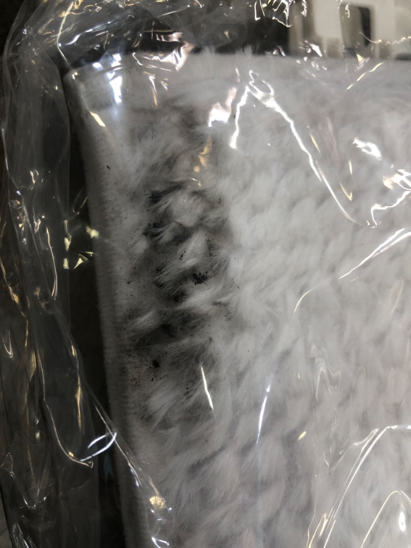Photo 3 of 2pk Fuzzy Foam Bath Rug White - Threshold&#8482;