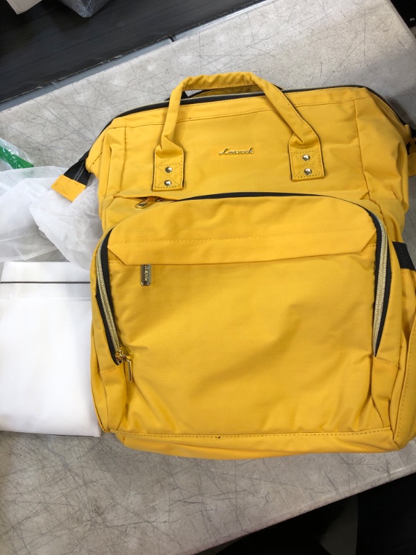 Photo 1 of LOVEVOOK Laptop Backpack Women Teacher Backpack Nurse Bags, 15.6 Inch Womens Work Backpack Purse Waterproof Anti-theft Travel Back Pack with USB Charging Port (Yellow) 15.6 inch Yellow