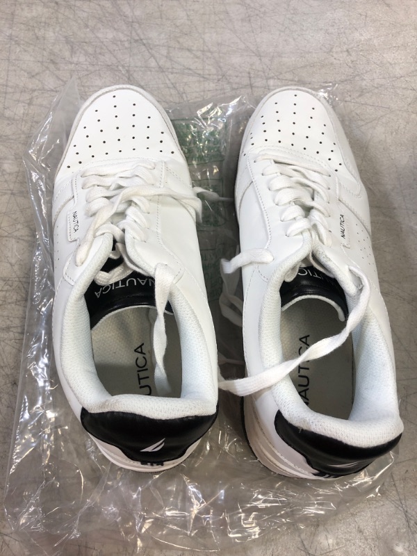 Photo 2 of Nautica Men's Fashion Sneakers Lace-Up Trainers Basketball Style Walking Shoes 10.5 White/Black-stafford