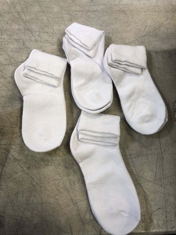 Photo 1 of 4 PACK WHITE QUARTER SOCKS- EXTRA WIDE