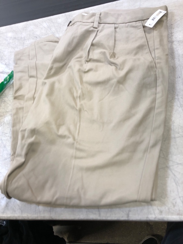 Photo 2 of Amazon Essentials Men's Classic-Fit Wrinkle-Resistant Pleated Chino Pant (Available in Big & Tall) 40W x 30L Khaki Brown