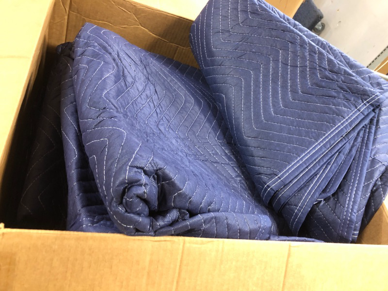 Photo 1 of 12 Packs Moving Blankets 80 x 72 Inch Large Packing Blanket 40 Lb/Dz Heavy Duty Professional Shipping Moving Pads for Protecting Furniture, Appliances, Floors, Blue