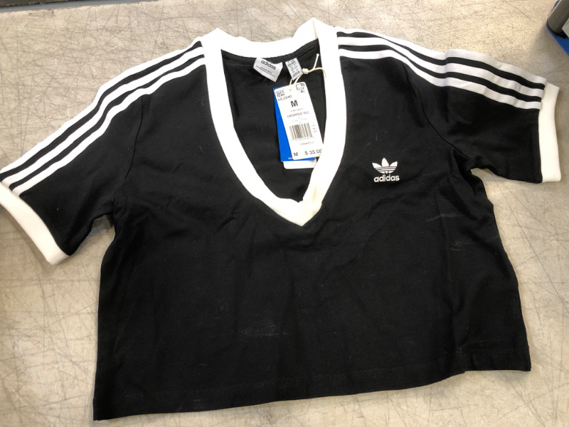 Photo 2 of adidas Originals Women's Adicolor Classics Cropped Tee Medium Black