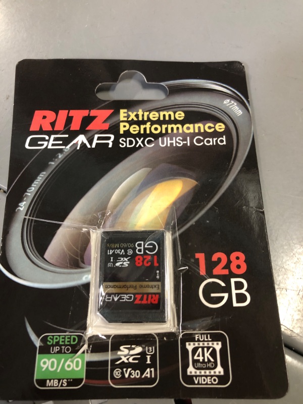 Photo 2 of Extreme Performance High Speed UHS-I SDXC 128GB SD Card 90/60 MB/S U3 A1 Class-10 V30 Memory Card for SD Devices That can Capture Full HD, 3D, and 4K Video as Well as raw Photography 128GB 1 UNIT