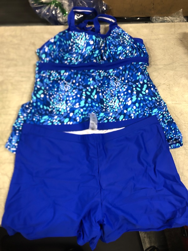 Photo 1 of 2 PIECE BATHING SUIT- BLUE
 SIZE- M