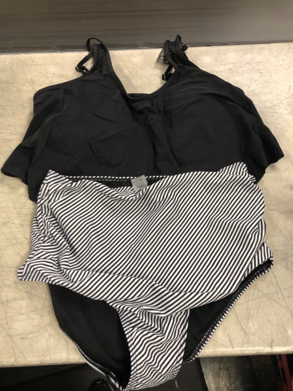 Photo 1 of 2 PIECE BIKINI - BLACK /WHITE STRIPES
SIZE- LARGE