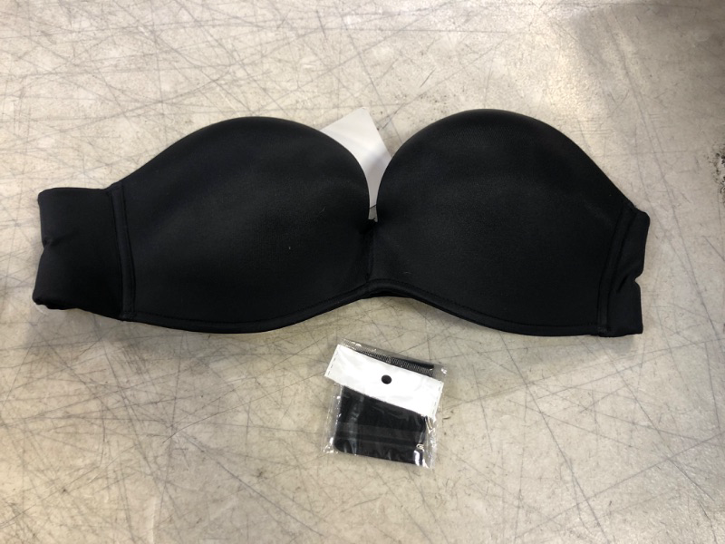 Photo 2 of DotVol Women Hand Shape Custom Lift Invisible Wirefree Anti-Slip Strapless Push Up Bra 36A Pure Black