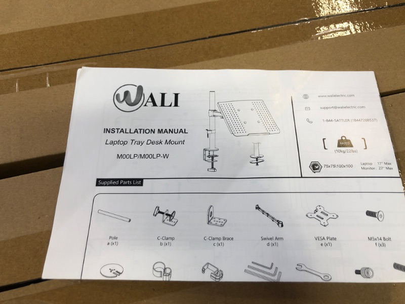 Photo 3 of WALI Bundle – 2 Items: Steel Reinforcement Bracket and Laptop Tray Desk Mount