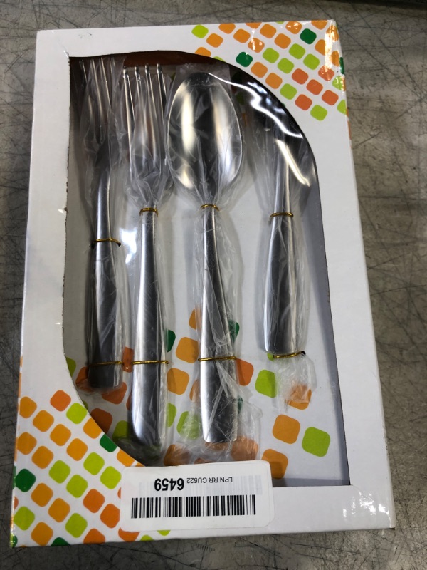 Photo 2 of 18/10 Stainless Steel Flatware, HaWare 20-Piece Silverware Set Service for 4, Fancy Tableware Cutlery Set for Home Restaurant, Include Knife Fork Spoon, Mirror Finish Eating Utensils, Dishwasher Safe Silver 20