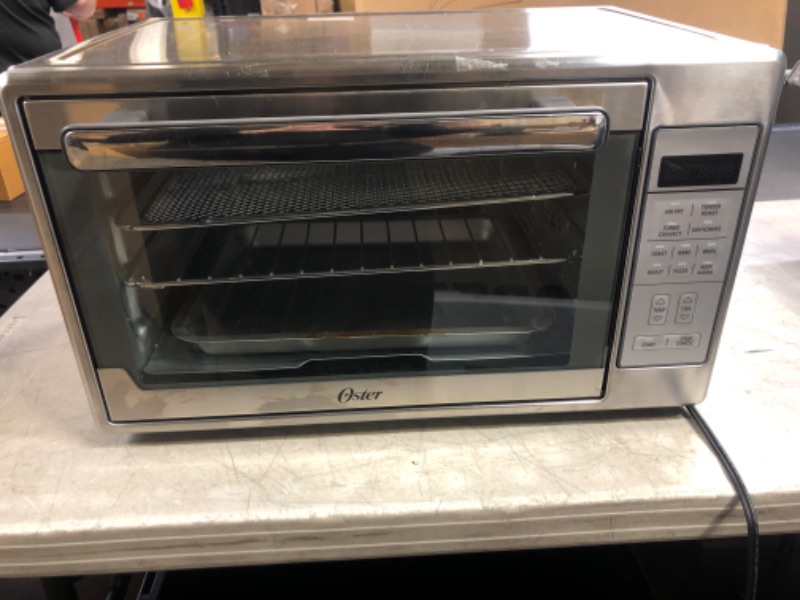 Photo 2 of Oster Air Fryer Oven, 10-in-1 Countertop Toaster Oven Air Fryer Combo, 10.5" x 13" Fits 2 Large Pizzas, Stainless Steel
