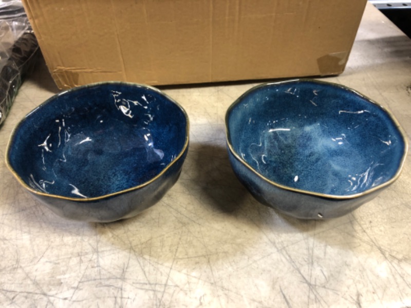 Photo 1 of 4 PC SET - BOWLS - CERAMIC-BLUE