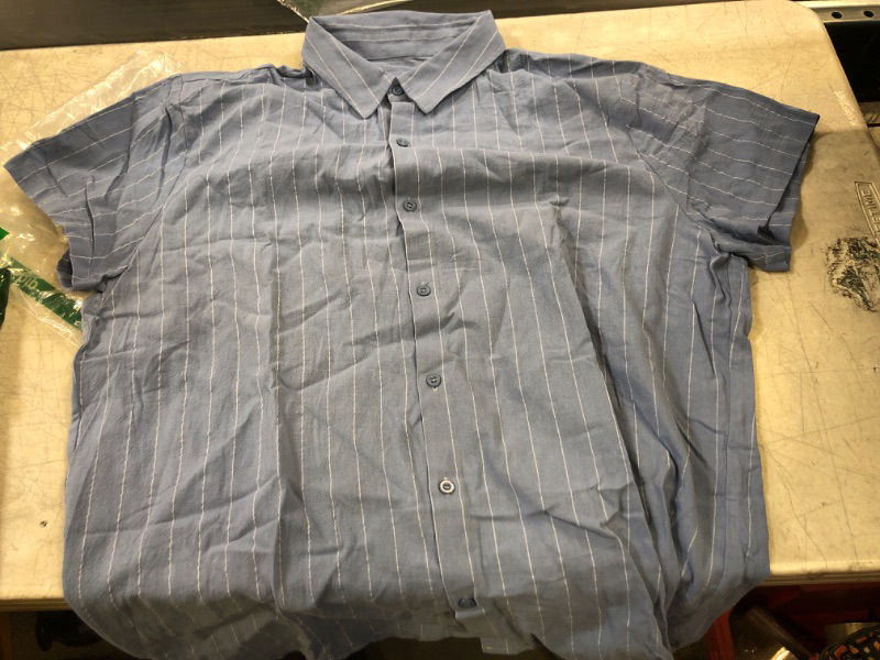 Photo 1 of MENS COLLARD SHIRT - BLUE/WHITE STRIPES MEN
SIZE- XL