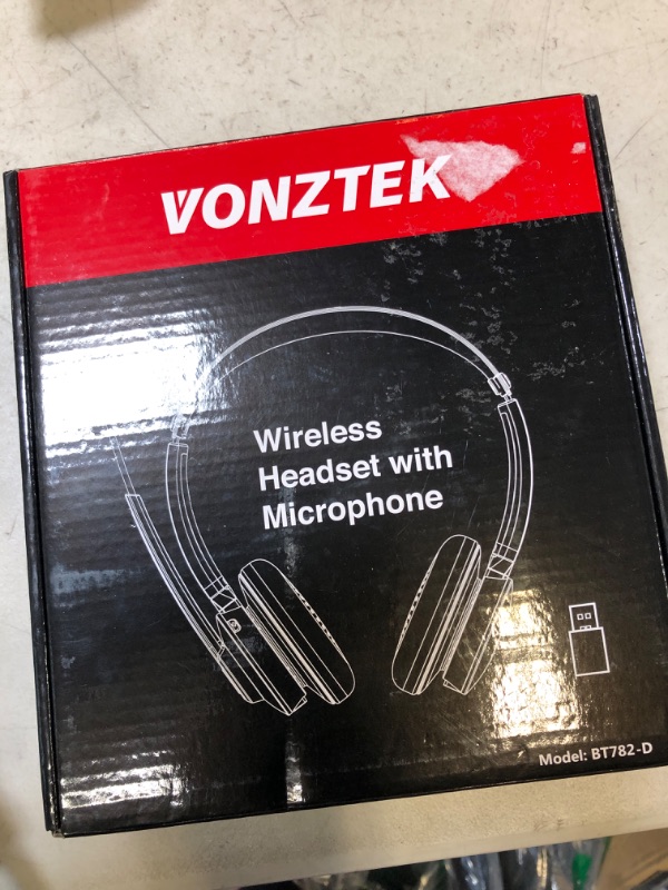 Photo 1 of Bluetooth Headset with Microphone, Wireless Headphones with Noise Cancelling Mic, On Ear Headphones with USB Audio Dongle for PC, Handsfree 26 Hrs/Dual Connect/Mute Button, for Skype|Zoom|MS Teams