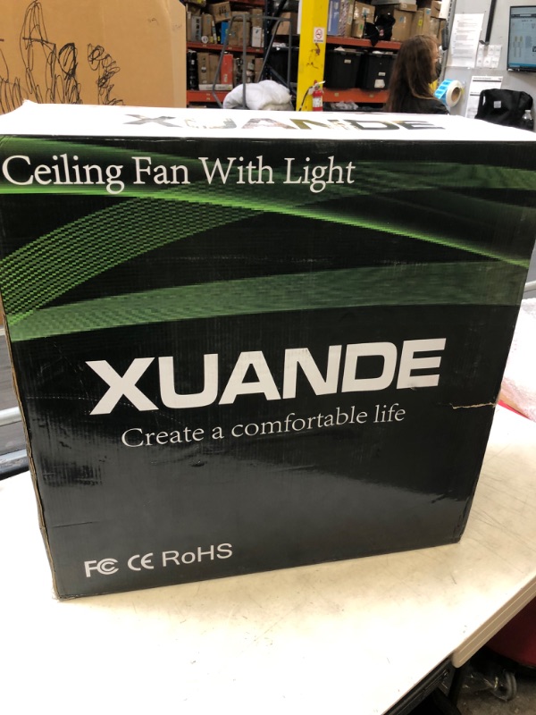 Photo 4 of XuanDe Ceiling Fans with Lights and Remote Quiet, 20" Enclosed Ceiling Fans with Lights Modern Low Profile DC Motor 6 Gear Wind Speeds 3 Colors Stepless Dimming for Bedroom, Kitchen, Living Room