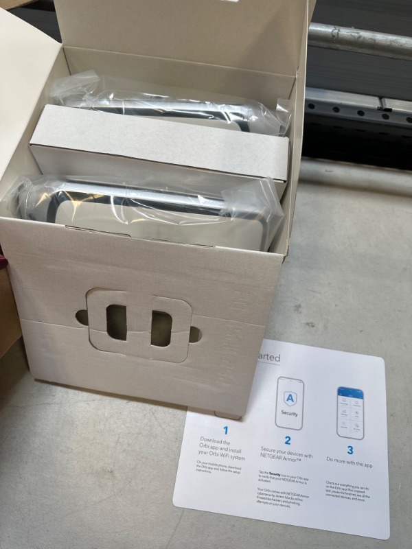 Photo 2 of NETGEAR Orbi Whole Home Tri-band Mesh WiFi 6 System (RBK852) – Router with 1 Satellite Extender | Coverage up to 5,000 sq. ft., 100 Devices | AX6000 (Up to 6Gbps) , White 6Gbps | WiFi 6 | 850 Series | 2-Pack