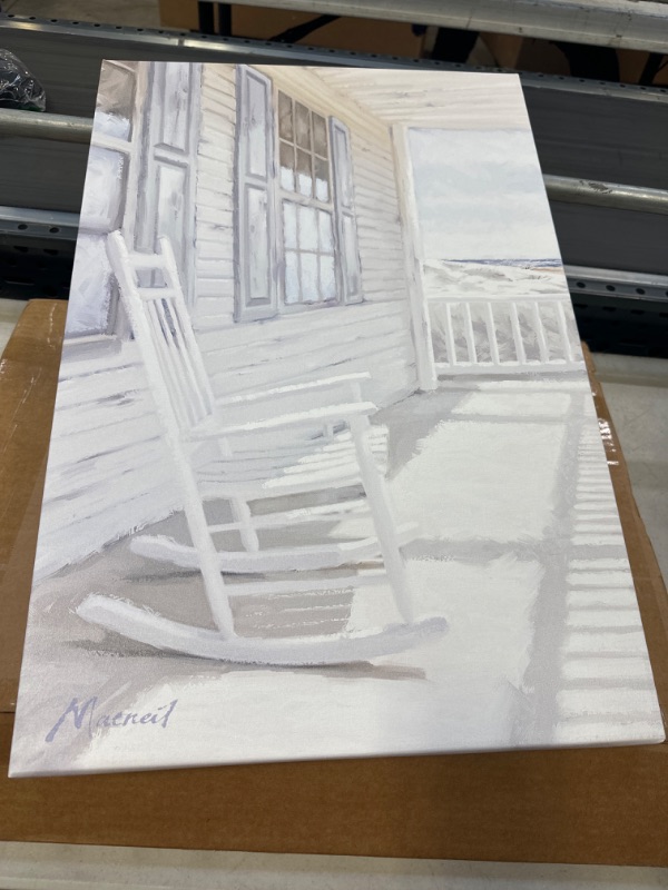 Photo 2 of 32 in. x 22 in. "Rocking Chair" by The Macneil Studio Printed Canvas Wall Art