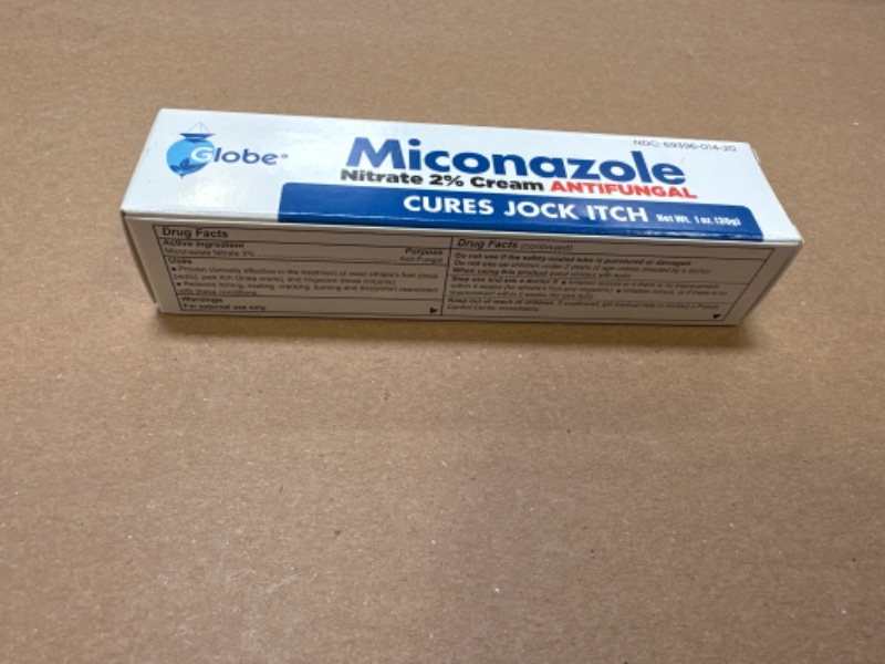 Photo 2 of Globe Miconazole Nitrate 2% Antifungal Cream, Cures Most Athletes Foot, Jock Itch, Ringworm. 1 OZ Tube---exp date 01-2026