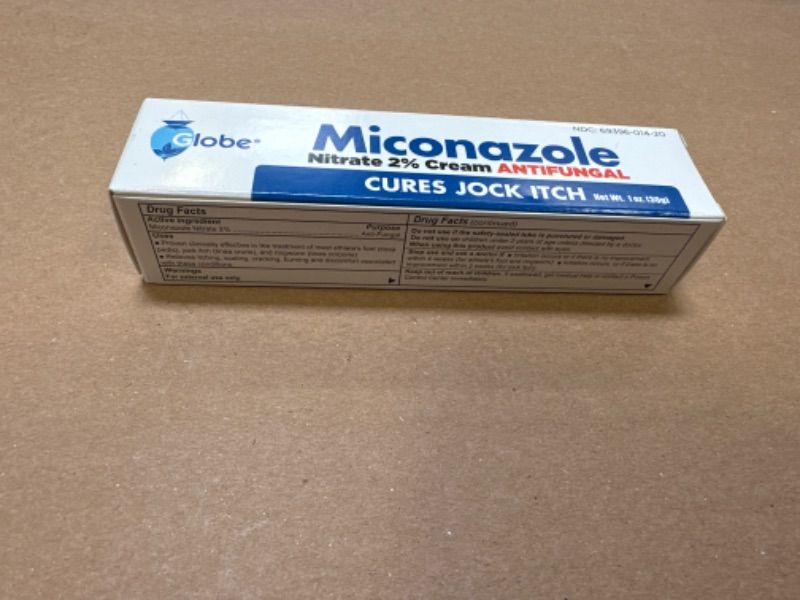 Photo 1 of Globe Miconazole Nitrate 2% Antifungal Cream, Cures Most Athletes Foot, Jock Itch, Ringworm. 1 OZ Tube----exp date 01-2026