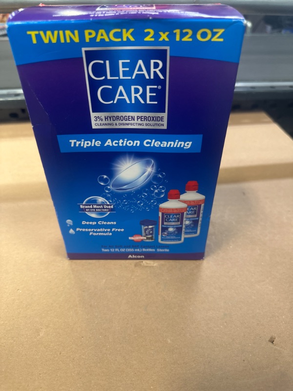 Photo 2 of Clear Care Cleaning Solution with Lens Case, Twin Pack, 12-Ounces Each------exp date 03-2024