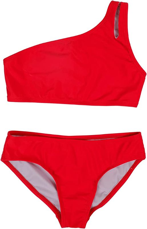 Photo 1 of Dayu Girl's Bikini Set One Shoulder Two Piece Swimsuit Bathing Suit SIZE M
