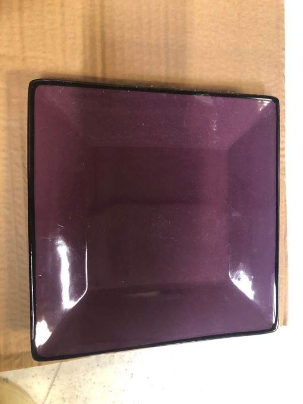 Photo 1 of 4 Pack - Black/Purple Square Plates 