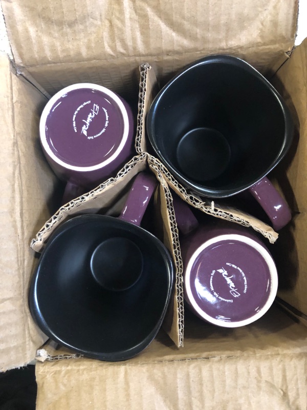 Photo 2 of 4 Pack - Black/Purple Large Mugs 