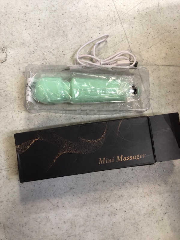 Photo 2 of Upgraded Mini Massager,Rechargeable Personal Wand Massager Soft Silicone Wand Massager for Muscle Aches with 20 Vibration Modes 8 Speeds Green