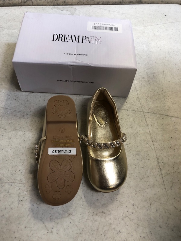 Photo 2 of DREAM PAIRS Toddler Girl's Mary Jane Casual Slip on Ballerina Flats 8 Toddler Gold