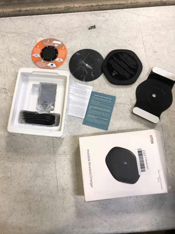 Photo 1 of KPON Invisible Wireless Charger - 30mm Under Table QI Charger - Furniture Desk Wireless Charging Station for iPhone 14/13/12/11/X/8 and All Qi Standard Devices (with QC Adapter)…

