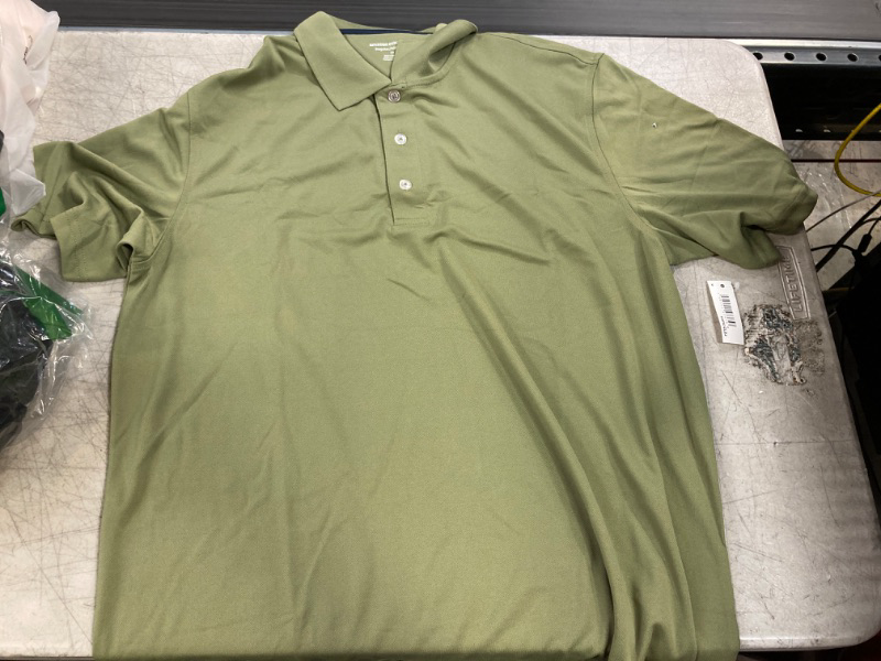 Photo 1 of Amazon Essentials Men's Regular-Fit Quick-Dry Golf Polo Shirt Polyester Olive Medium
