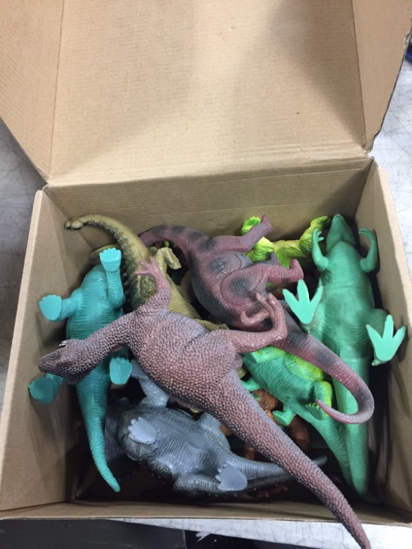 Photo 2 of Boley 12 Pack 9-Inch Educational Dinosaur Toys - Kids Realistic Toy Dinosaur Figures for Cool Kids and Toddler Education! (T-Rex, Triceratops, Velociraptor, and More!)