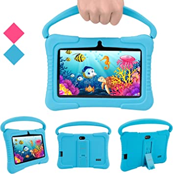 Photo 1 of Veidoo Kids Tablet, 7 inch Android Tablet PC, 1GB RAM 16GB ROM, Safety Eye Protection Screen, WiFi, Bluetooth, Dual Camera, Educational, Games, Parental Control APP, Tablet with Silicone Case(Blue)
