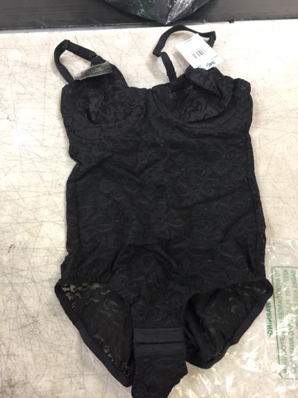 Photo 2 of Bali Women’s Shapewear Firm Control Lace ‘N Smooth Built-in Bra Body Shaper Fajas DF8L10 1 Black 34C