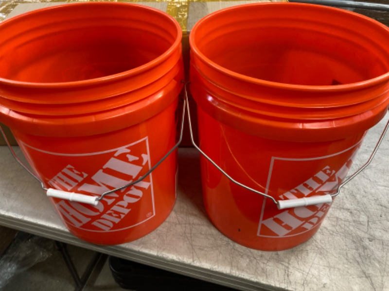 Photo 2 of 5 GAL. HOME DEPOT BUCKET- ORANGE 
2 PACK