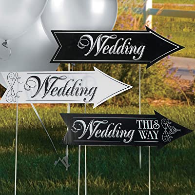 Photo 1 of Amosfun 3 Sets Wedding Yard Signs Wedding Directional Signs Road Sign Outside Wedding Decoration Wedding Party Favors Supplies https://a.co/d/8M85rAw