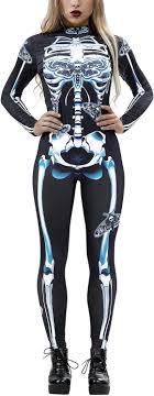 Photo 1 of Costume Women Cosplay Party Sexy Skeleton Bodysuit Reversible - Sz Medium