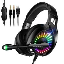 Photo 1 of Gaming Headset for PS4, PS5, Xbox One, Nintendo Switch, EEEkit Surround Sound Over Ear Headphones with Noise Canceling Mic, Memory Earmuffs, 3.5mm Gaming Headset for PC, PS4, Mac, Laptop
