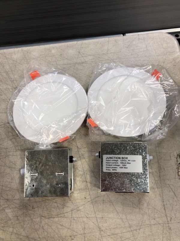 Photo 1 of 6 Inch 5CCT Ultra-Thin LED Recessed Ceiling Light with Junction BoxM, 2 COUNT 