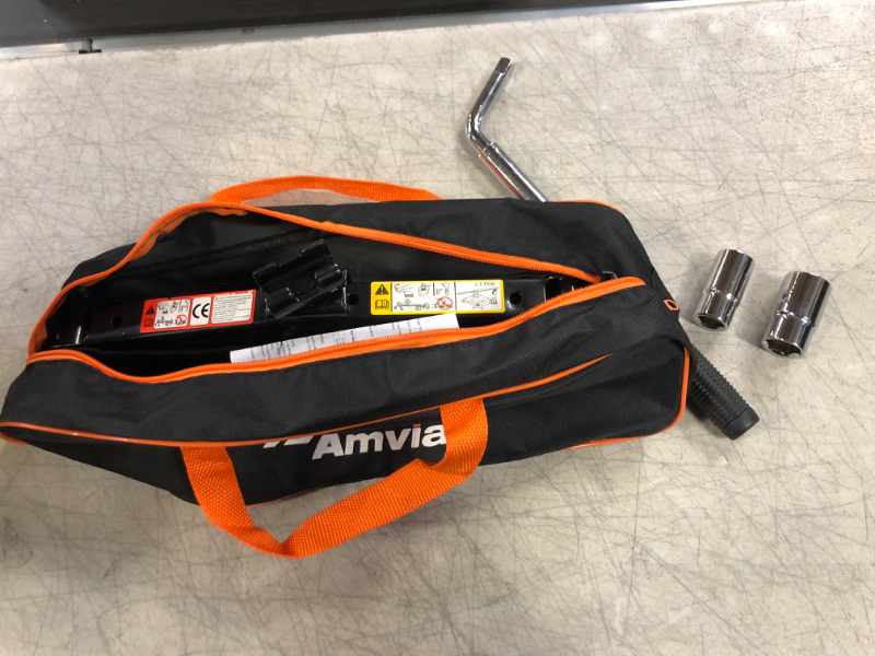 Photo 1 of Amvia Scissor Jack for Car - 1.5 Ton (3,300 lbs) | Car Jack Kit - Tire Jack | Portable, Ideal for SUV and Auto - Smart Mechanism with Ratchet | Heavy Duty Material
