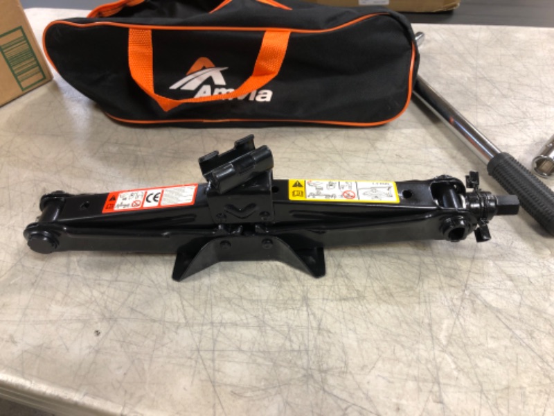 Photo 1 of Amvia Scissor Jack for Car - 1.5 Ton (3,300 lbs) | Car Jack Kit - Tire Jack | Portable, Ideal for SUV and Auto - Smart Mechanism with Ratchet | Heavy Duty Material
