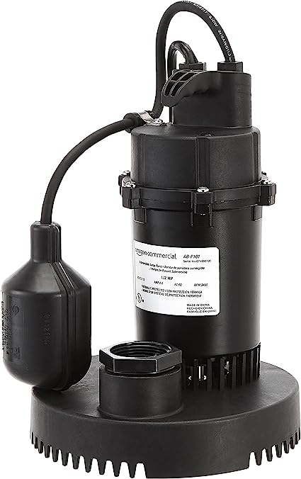 Photo 1 of AmazonCommercial 1/2 HP Thermoplastic Submersible Sump Pump with Tethered Float Switch
