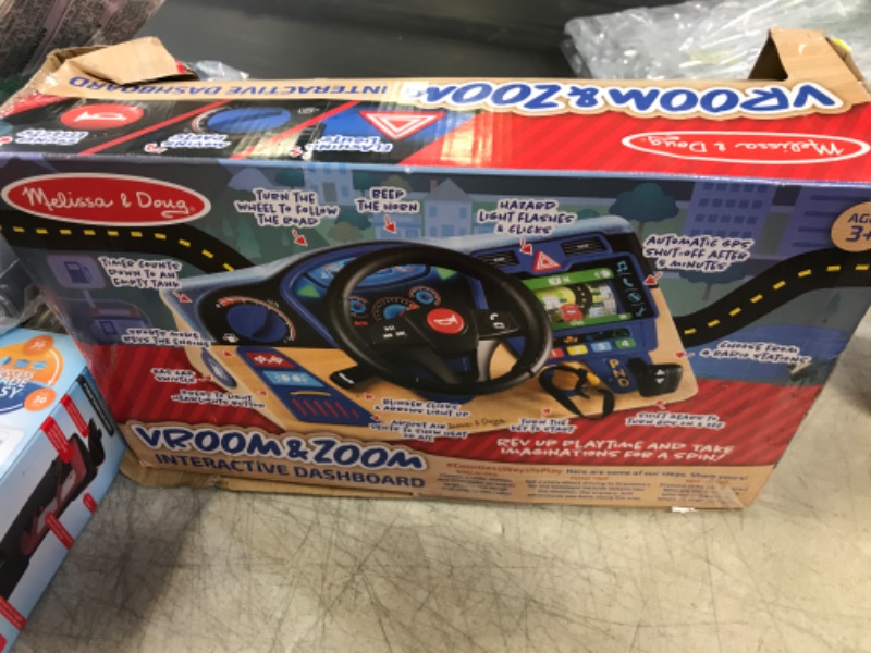 Photo 2 of Melissa&Doug Vroom&Zoom Interactive Wooden Dashboard Pretend Driving Toy Ages 3+