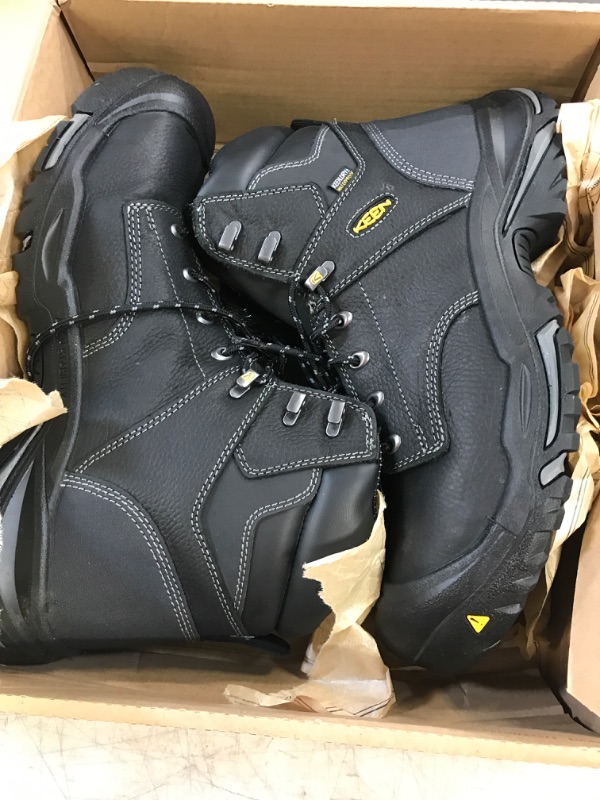 Photo 2 of KEEN Utility Men's Mt Vernon 6" Steel Toe Waterproof Work Boots 15 Wide Black/Black