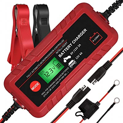 Photo 1 of Adakiit 4A Smart Car Battery Charger, 6/12V Automotive Charger/Maintainer Fully Automatic 8-Stages Trickle Charger for Automotive Car Motorcycle https://www.amazon.com/dp/B07ZCXDQSP?ref_=cm_sw_r_apin_dp_EPTFANRE87MG1BZVVQ73