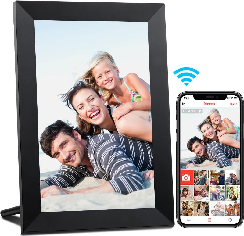 Photo 1 of AEEZO 10.1 Inch WiFi Digital Picture Frame, IPS Touch Screen Smart Cloud Photo Frame with 16GB Storage, Easy Setup to Share Photos or Videos via Frameo APP, Auto-Rotate, Wall Mountable (Black)
