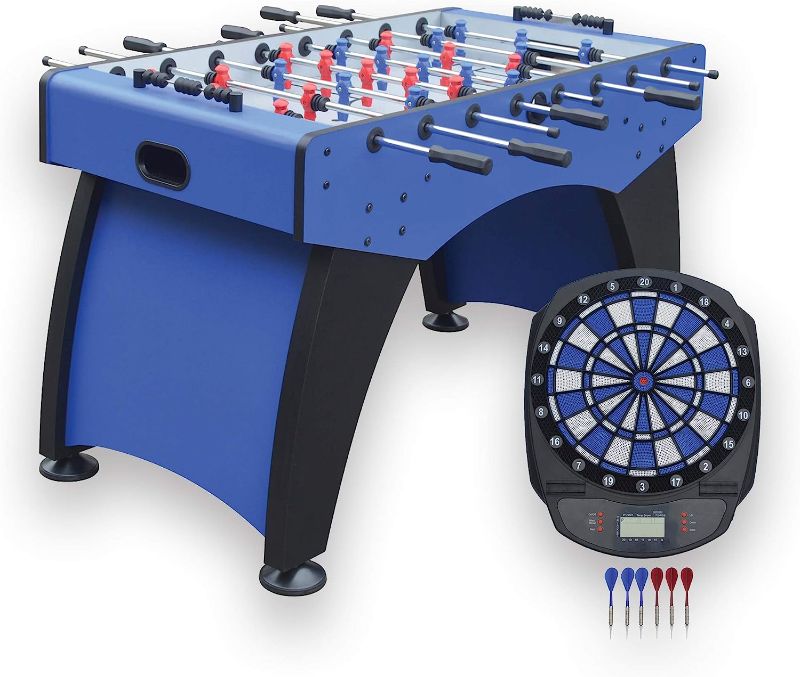 Photo 1 of Hathaway Ventura 55-in Foosball Table with Bonus Electronic Dart Board , Blue
