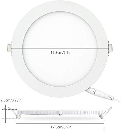 Photo 1 of Esbaybulbs 7 Inch 18W LED Recessed Ceiling Light, LED Recessed Lighting Retrofit 6000K Daylight White Ultra-Thin LED Ceiling Can Light Downlight Easy Installation 
