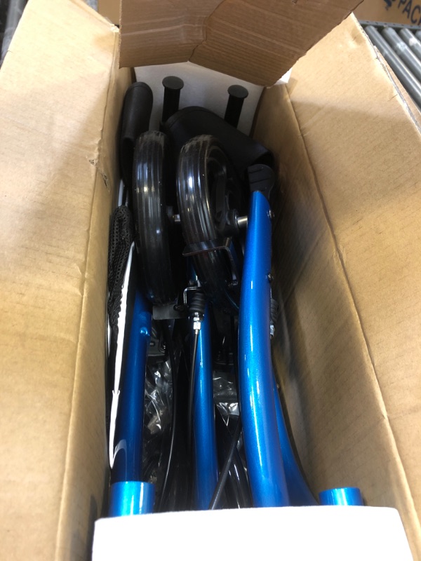 Photo 1 of Healconnex Rollator Walkers for Seniors-Folding Rollator Walker with Seat and Four 8-inch Wheels-Medical Rollator Walker with Comfort Handles and Thick Backrest-Lightweight Aluminium Frame ,Blue